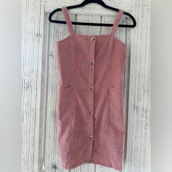 Girls Dusty Rose Corduroy Dress size 11 / 12 - Picture 2 of 2